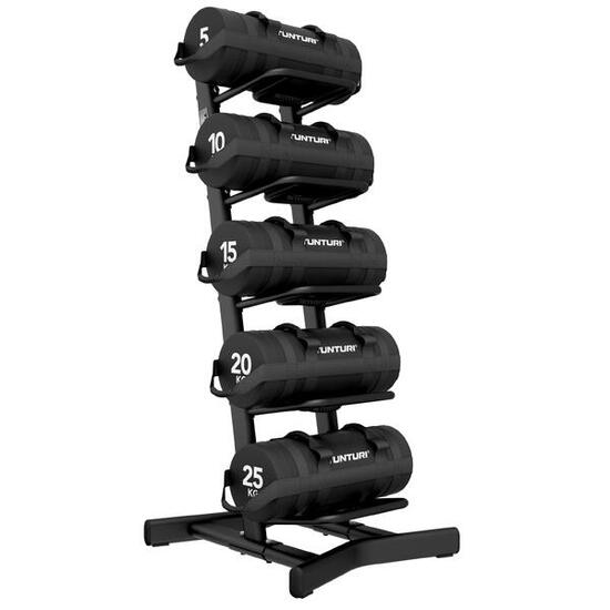 Platinum sandbag set 5-25kg met opbergrek en gratis fitness app