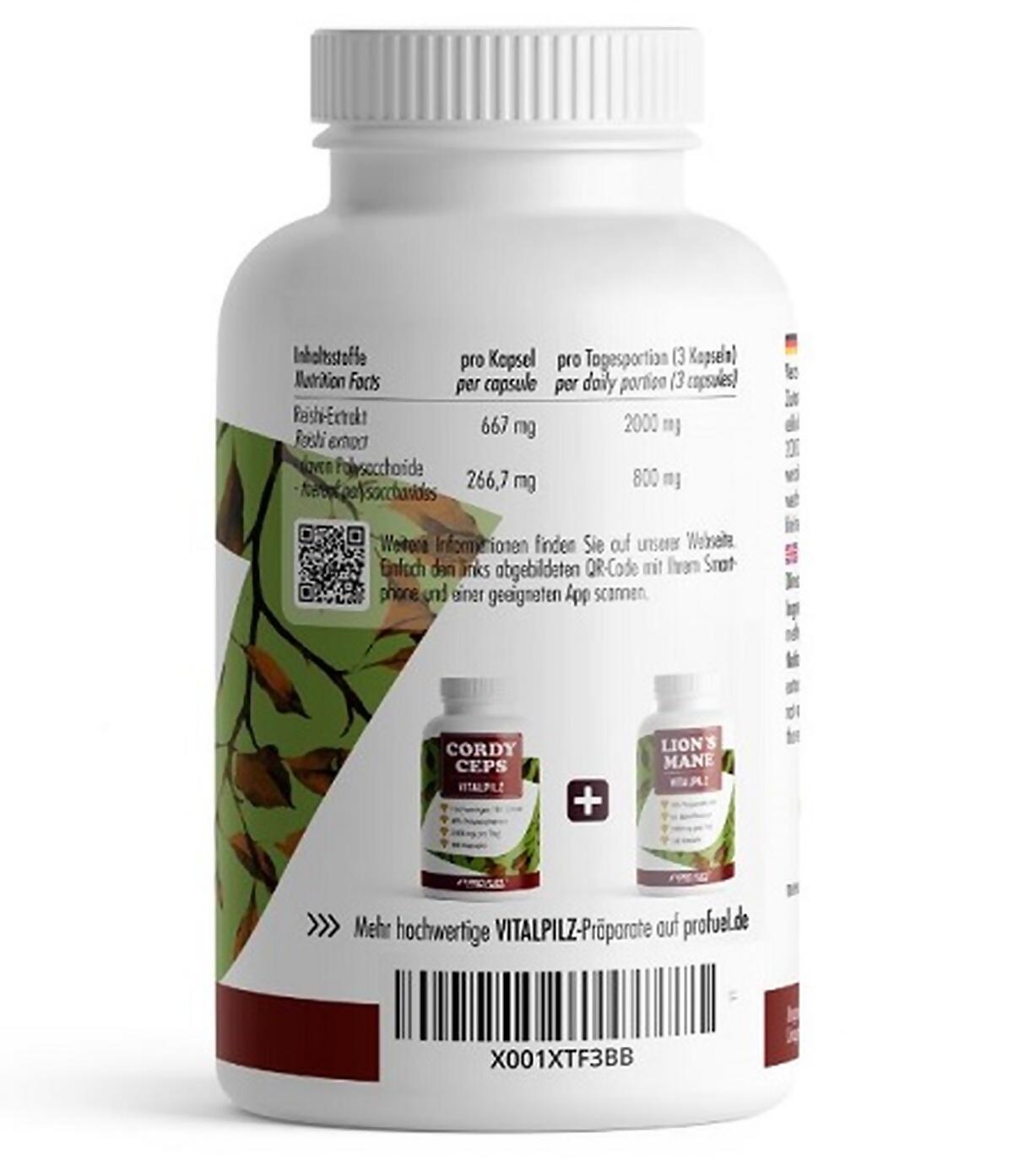 ProFuel REISHI Vitalpilz 180 Kapseln 3/3
