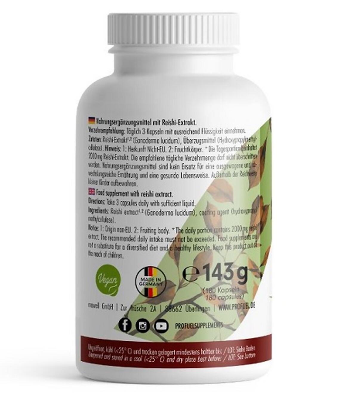 ProFuel REISHI Vitalpilz 180 Kapseln 2/3