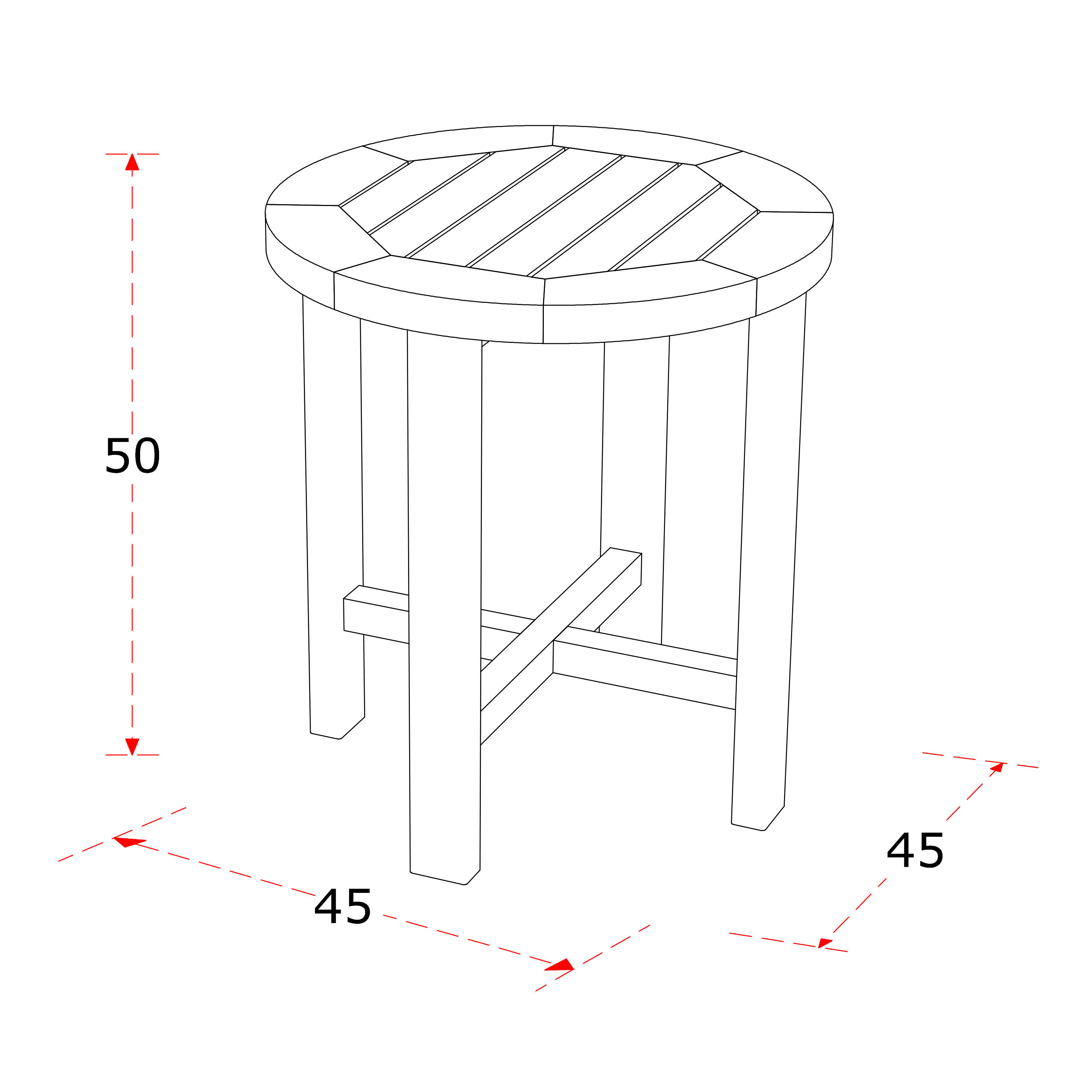Table d'Appoint - AXI Alya - Ronde - Teck - 45 x 45 x 50 cm 4/6
