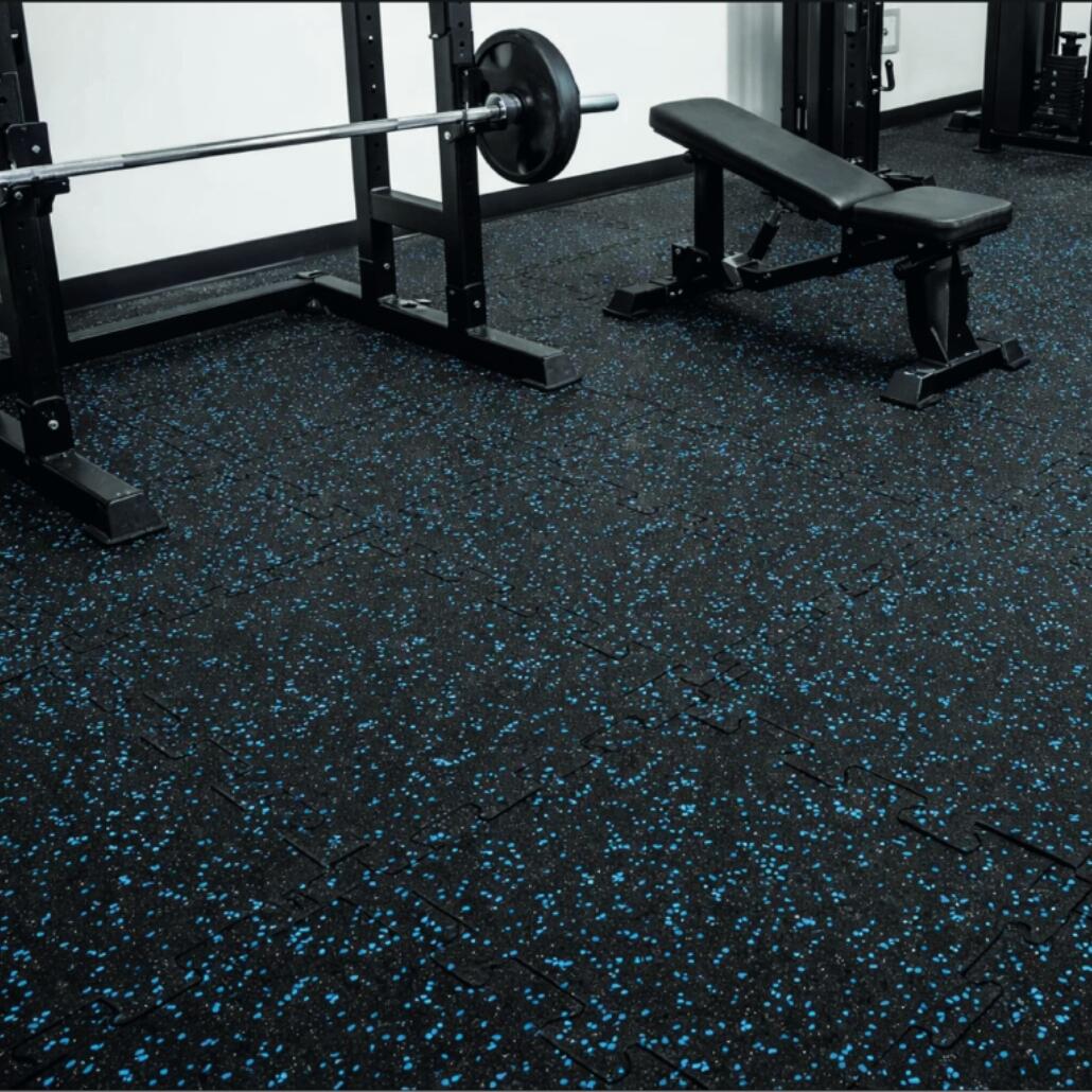 Kit suelo gimnasio 4 m² 6 mm tipo puzzle negro (EPDM azul) LESTARE 4/4
