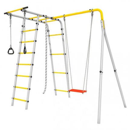 Kinder Garten Spielplatz Schaukel Metall Waldlichtung Gelb/Silber