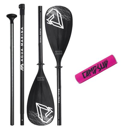 Wiosło Sup 2w1 Dual-Tech Czarne Aqua Marina + Bojka do wiosła Różowa CAMPSUP