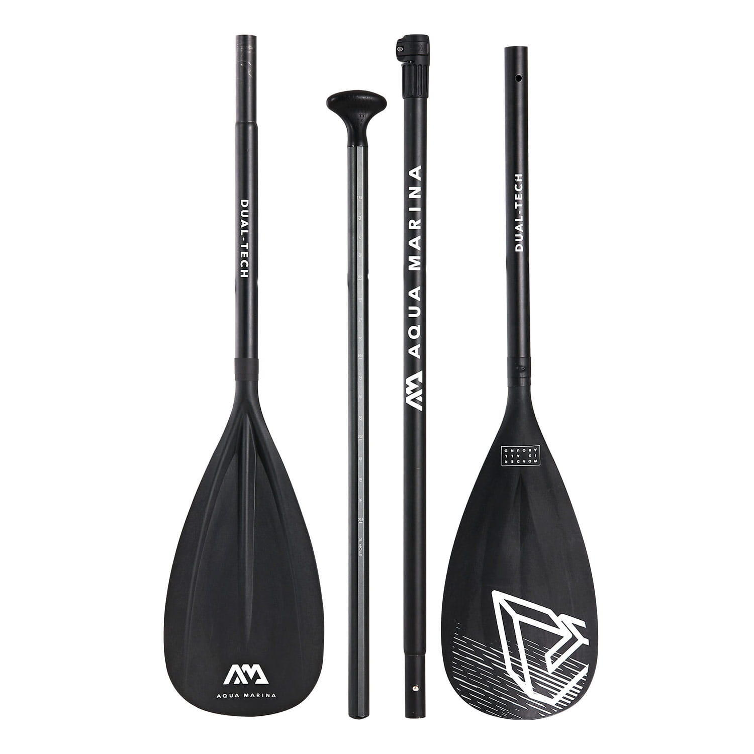 Wiosło Sup 2w1 Dual-Tech Czarne Aqua Marina + Bojka do wiosła Żółta CAMPSUP 3/7