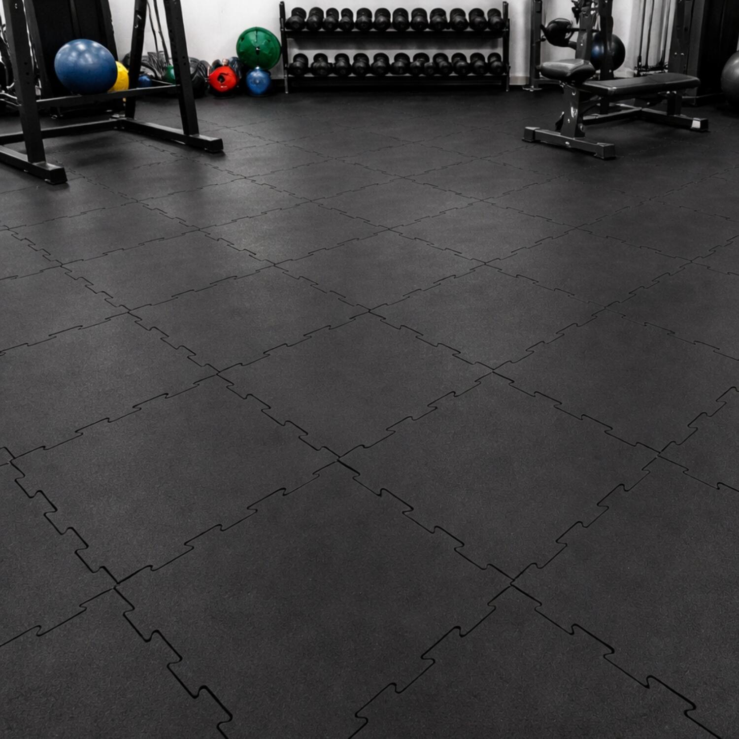 Loseta caucho gimnasio 100x100 cm 8 mm negro LESTARE 2/3
