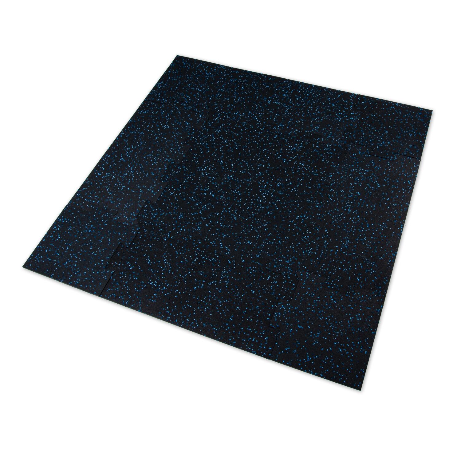 Kit suelo gimnasio 4 m² 6 mm tipo puzzle negro (EPDM azul) LESTARE 2/4