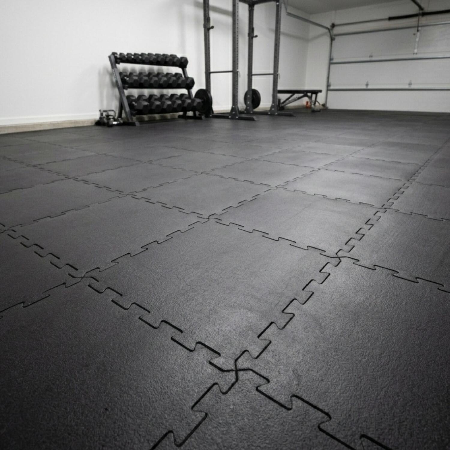 Loseta caucho gimnasio 100x100 cm 8 mm negro LESTARE 3/3