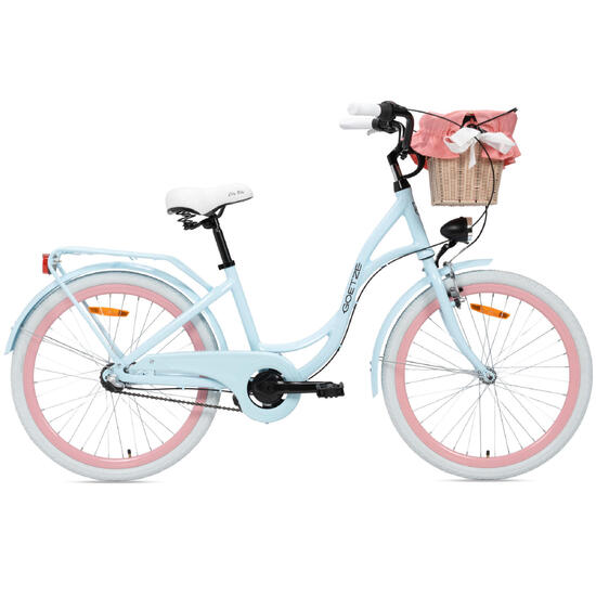 Rower Miejski Młodzieżowy Style 24 Alu NewLine 3 Biegi, Kosz