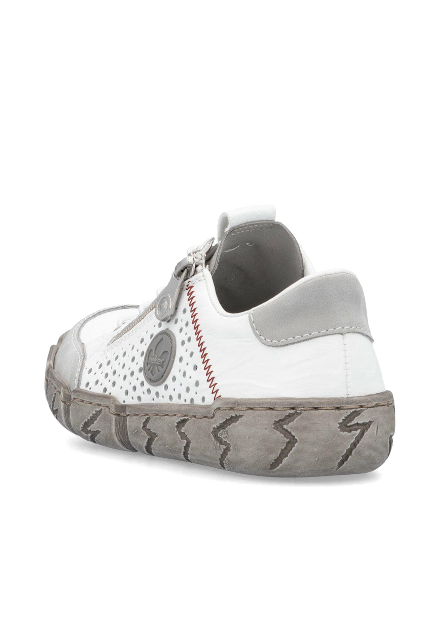 Rieker Damen Slipper Slipper Freizeit bequem Memory-Foam L0355-80 White 4/5