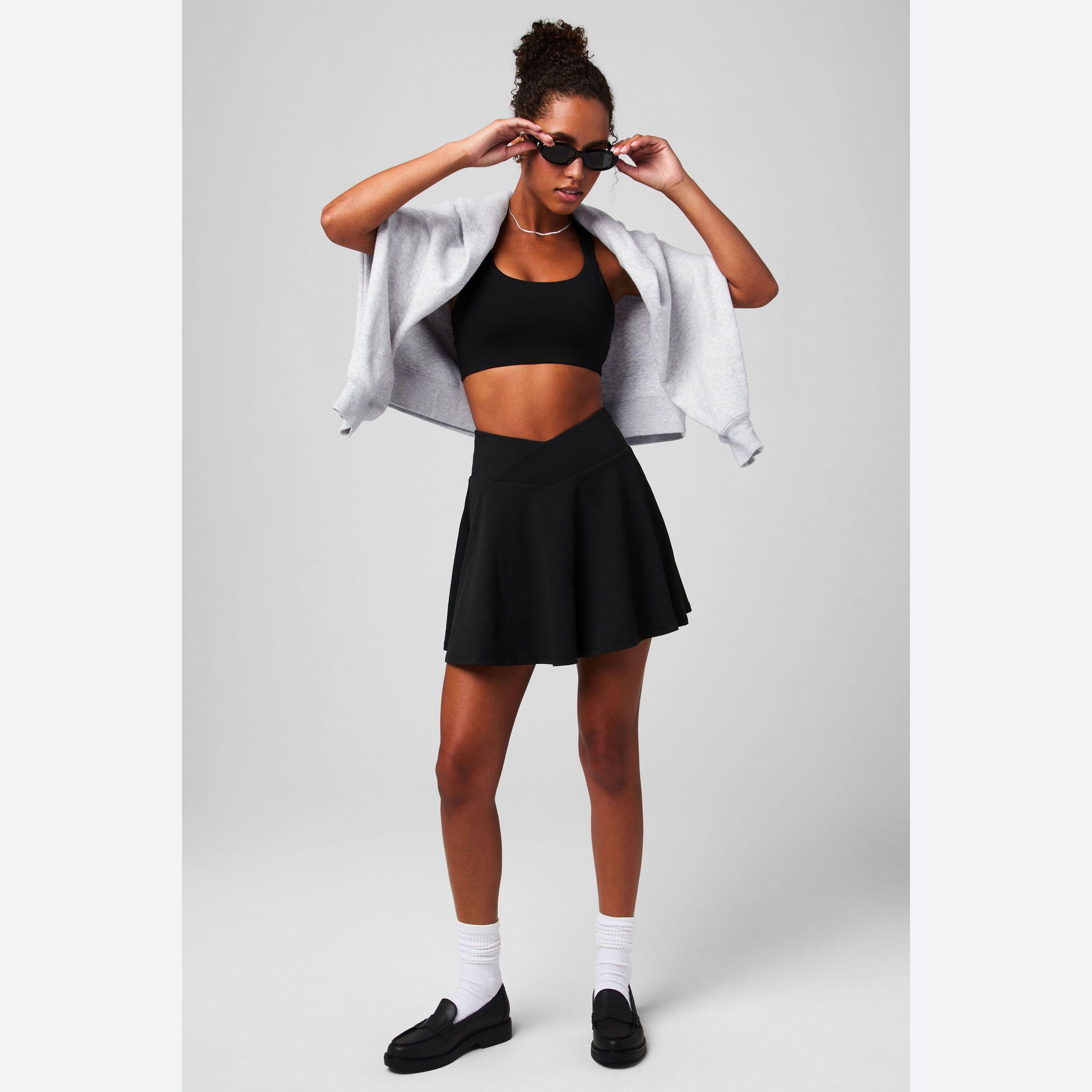 Damen Rock Crossover Flounce Classic Mini Skirt Aus Weichem Material 5/7