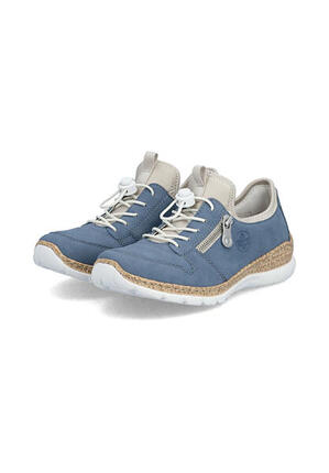 Rieker Damen Slipper Sneaker Slipper Komfort MemoSoft N42G0-14 Blue