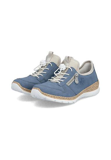Rieker Damen Slipper Sneaker Slipper Komfort MemoSoft N42G0-14 Blue
