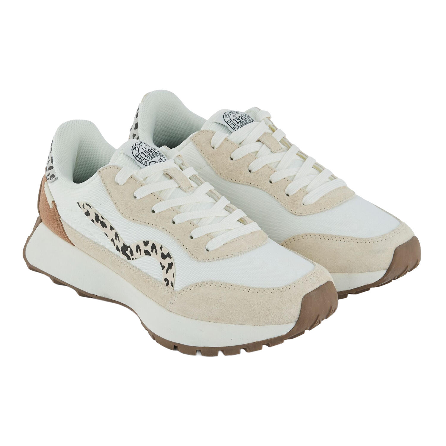 Damskie Zamszowe Buty Sportowe Marine Heritage II Z Nadrukiem Lamparta