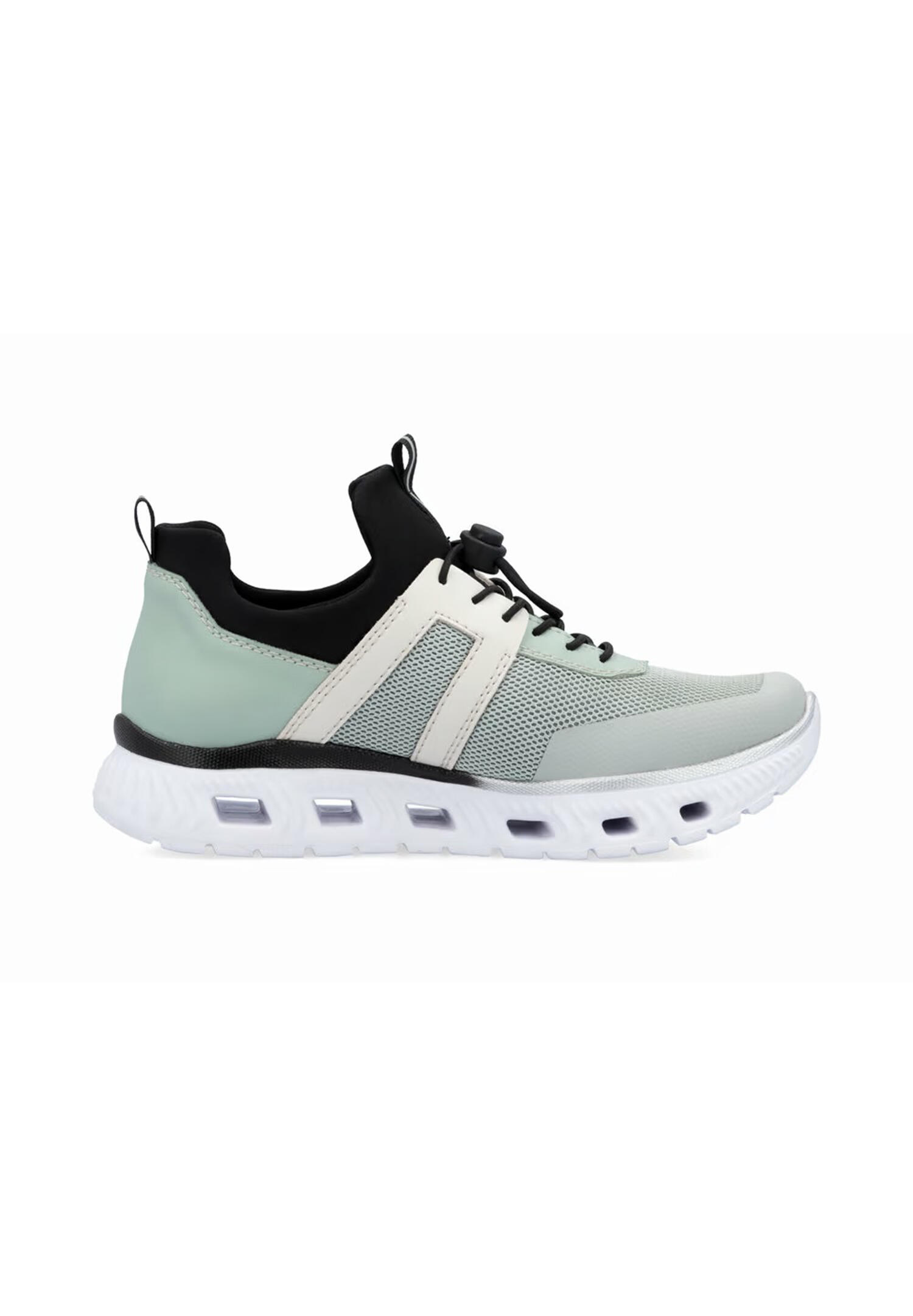Rieker Damen Sneaker Low Sneaker Freizeit bequem Memory-Foam M6061-52 Grün Kombi 3/5