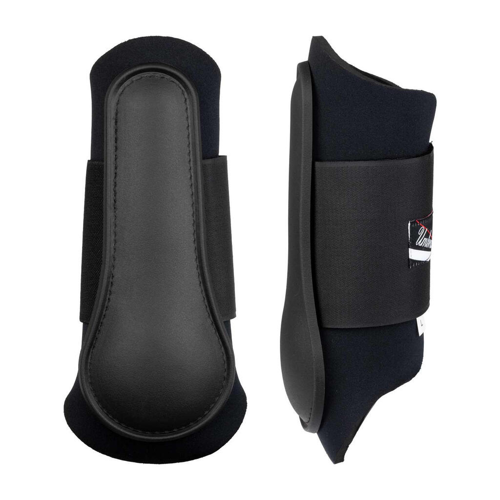 Neoprene horse boots with rubber shell