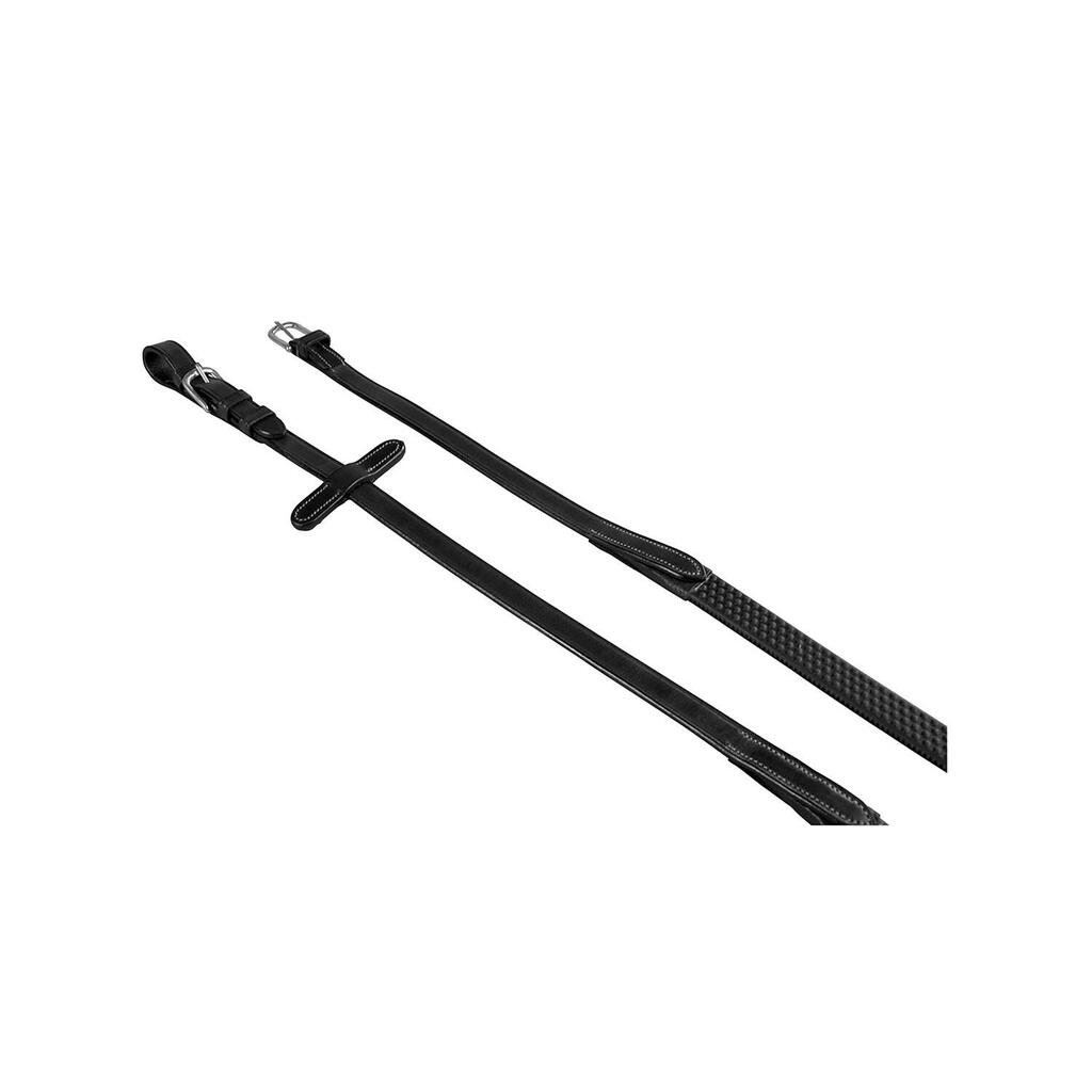 Leather and rubber reins for english bridle