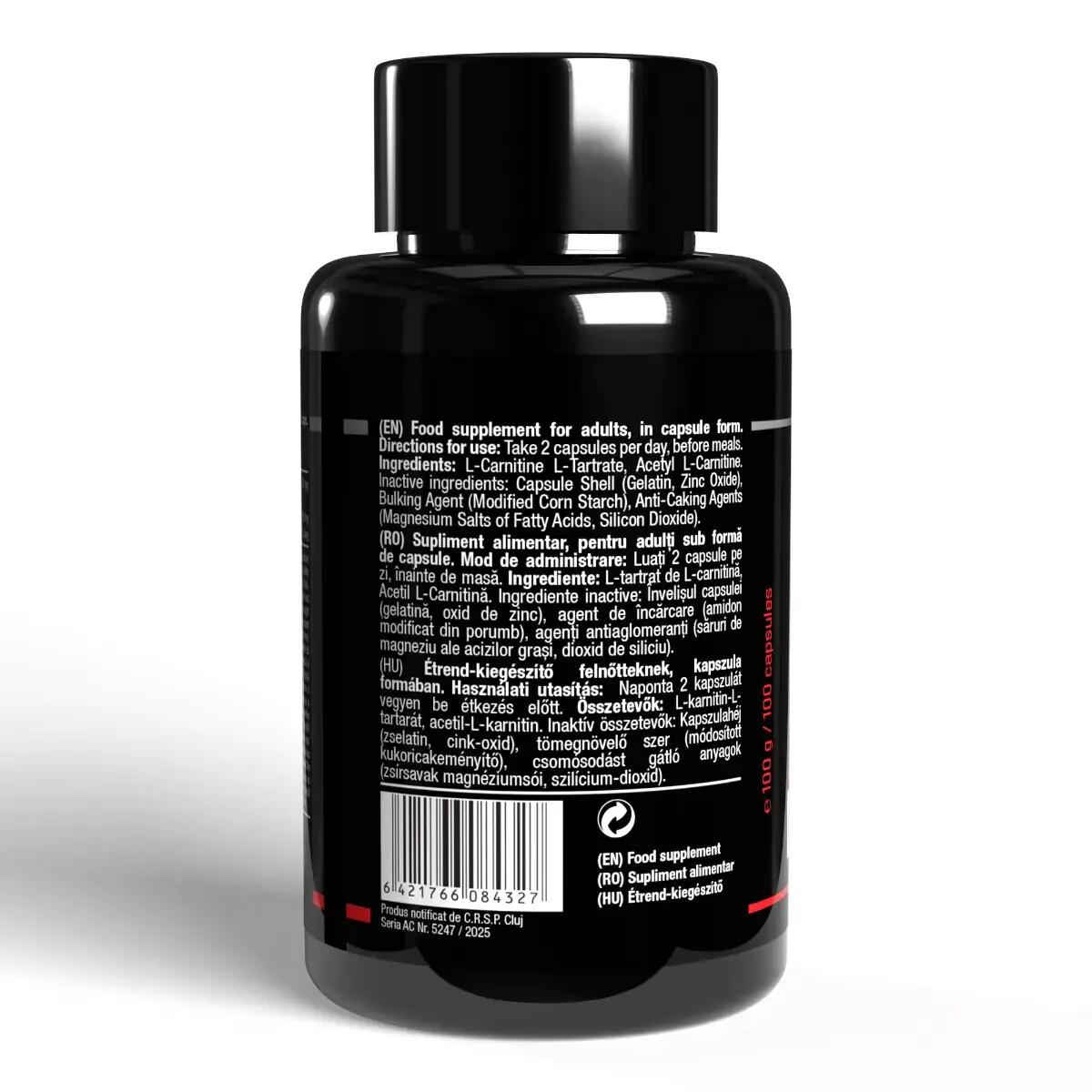 Supliment alimentar, ALC L-Carnitine, 100 capsule 3/4