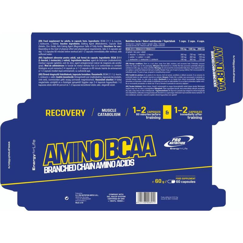 Aminoacizi, Amino Bcaa, 60 capsule