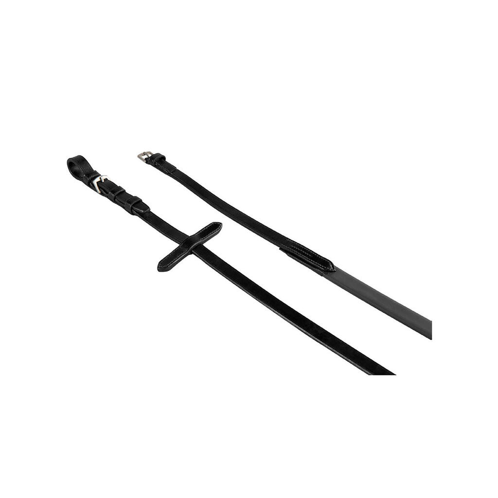 Leather and smooth rubber reins
