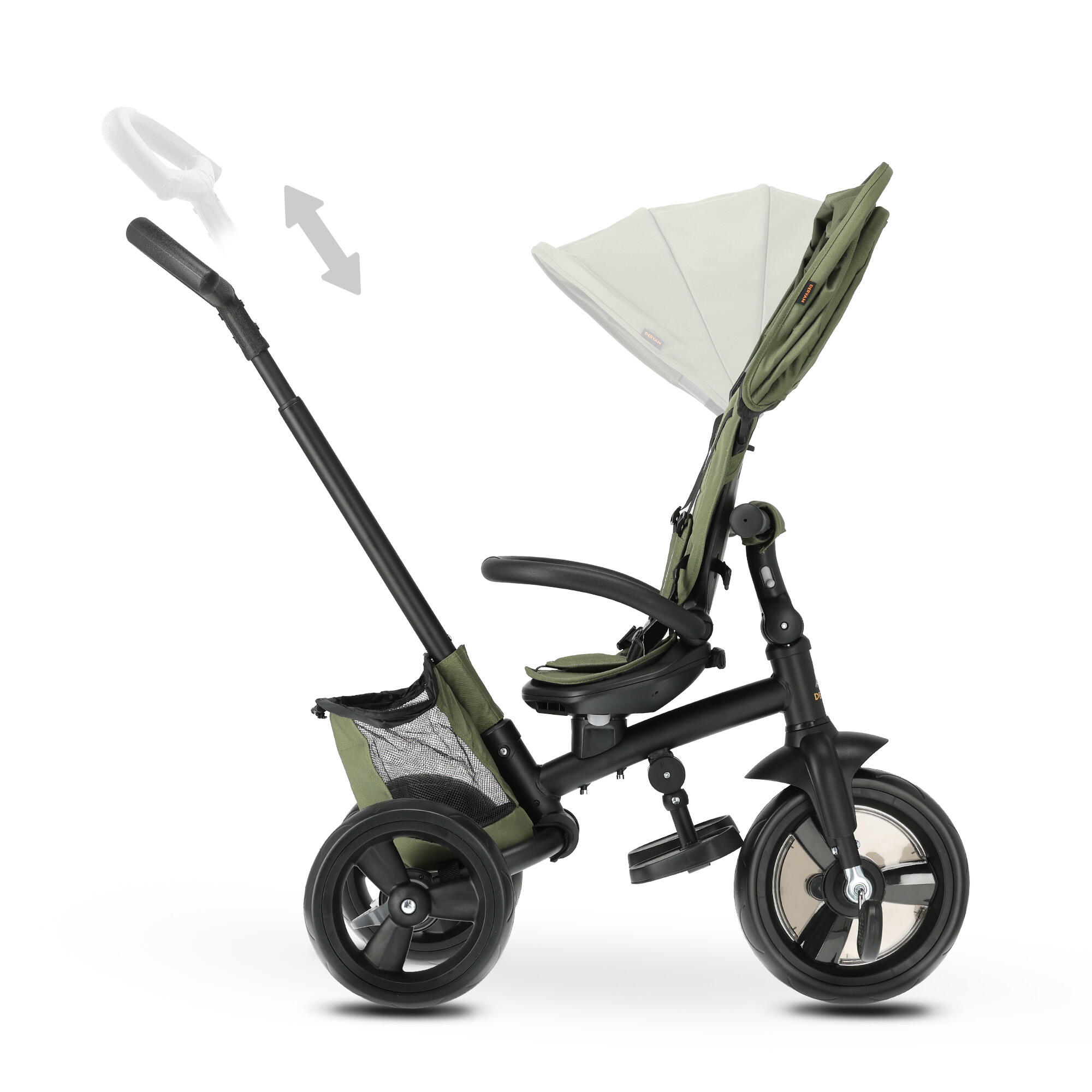 Tricycle Explorer - Pliable avec panier - Rotation à 360º - Vert 3/8