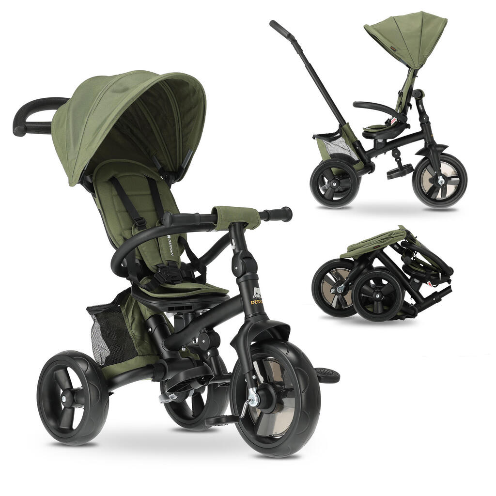Explorer Tricycle - Foldable with Basket - 360º Rotating - Green
