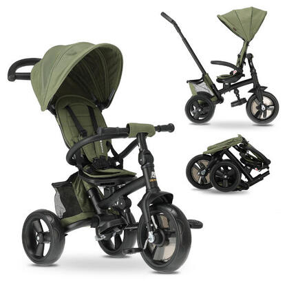 Tricycle DERYAN Explorer - Pliable et pivotant à 360º - Taupe