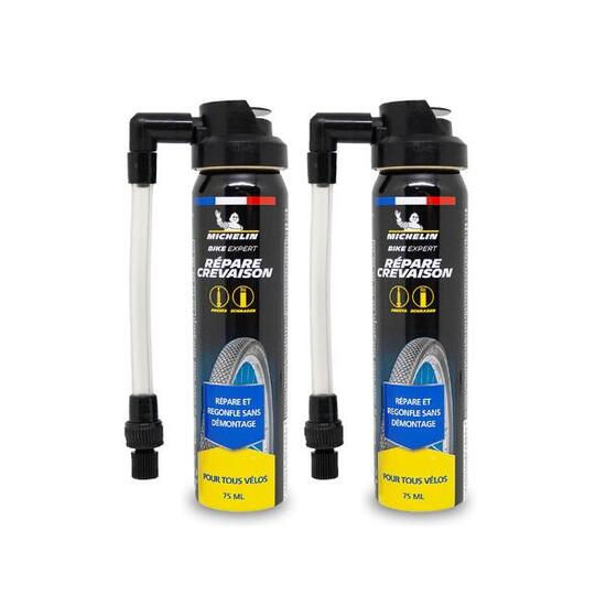 Lot de 2 aérosols répare crevaison vélo 75ml