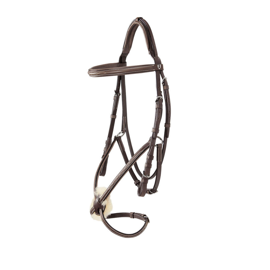 Mexican noseband bridle with synthetic sheepskin