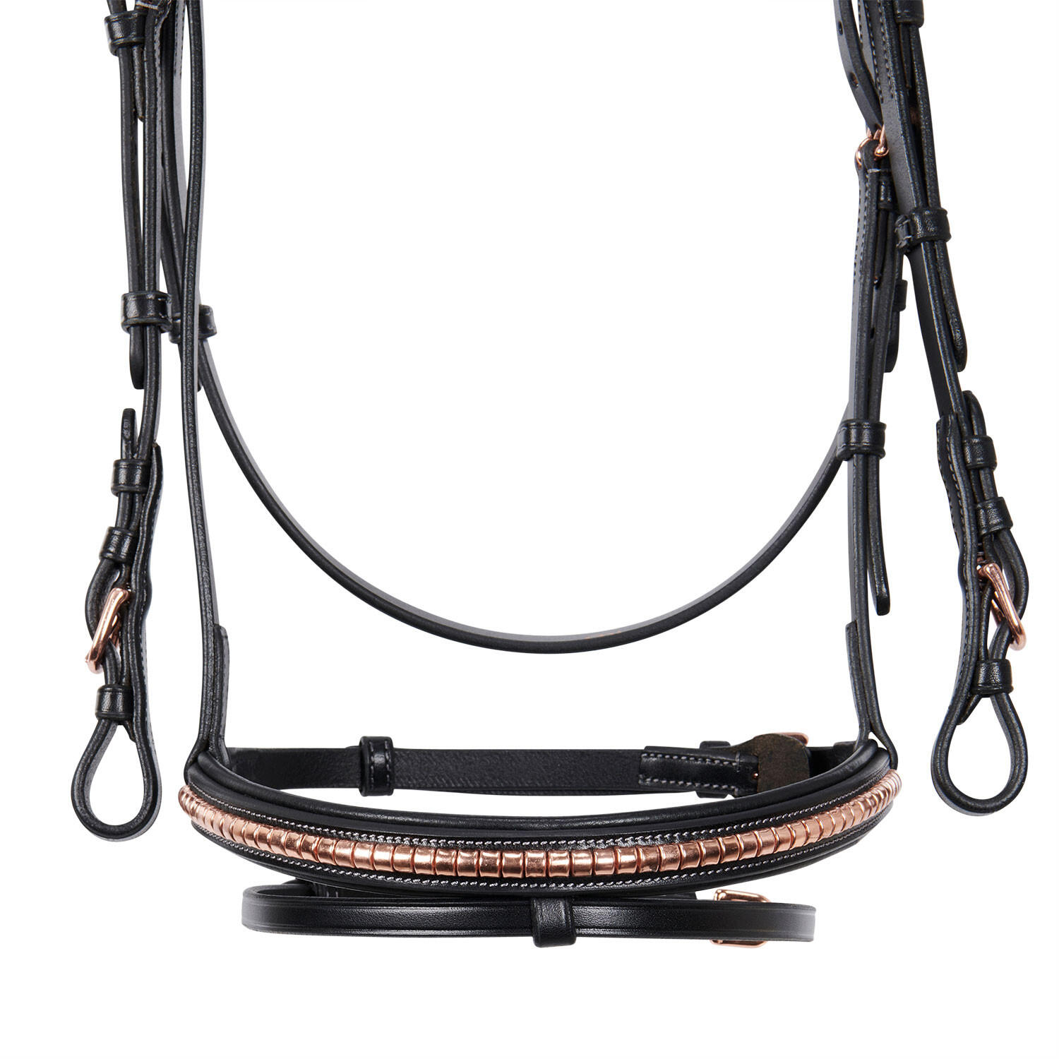 Testiera anglaise en cuir clincher couleur or rose 5/7