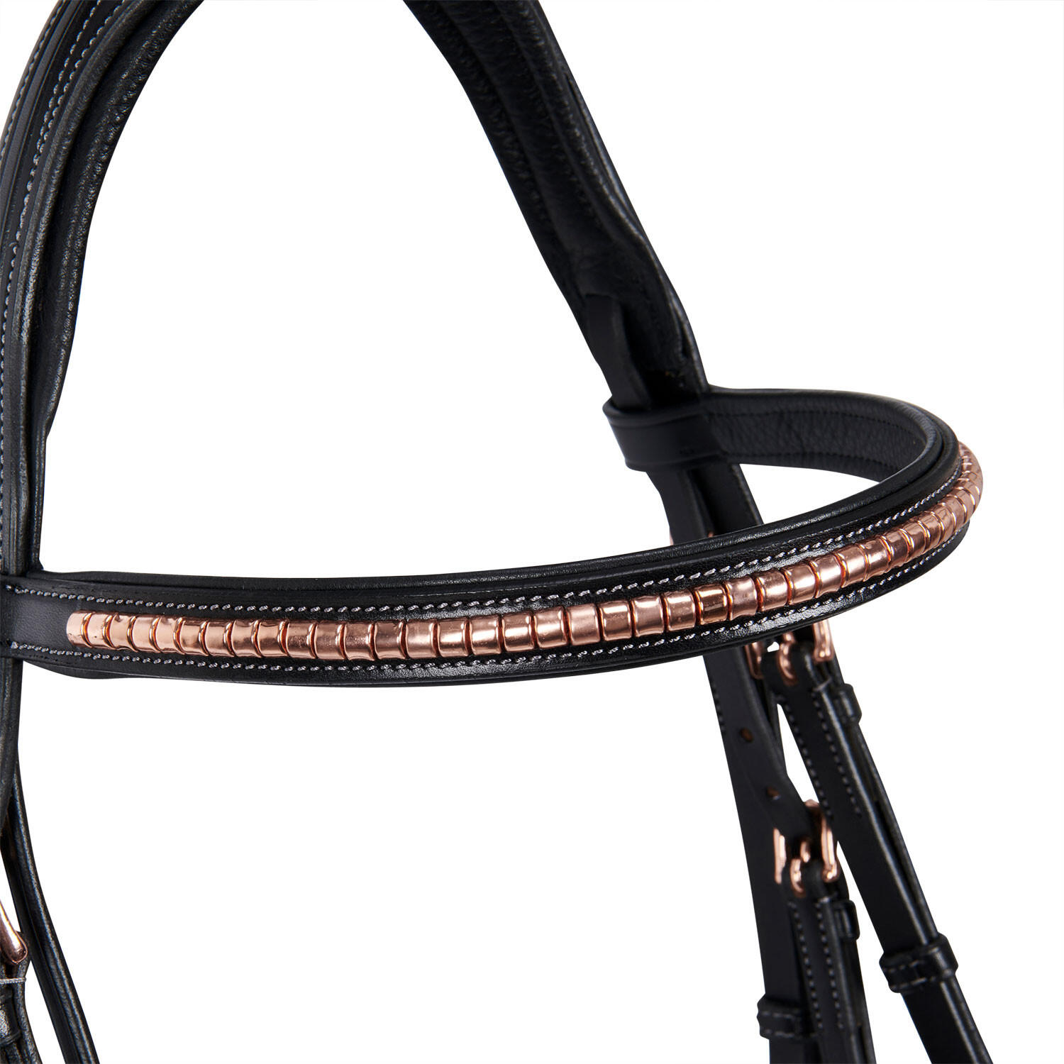Testiera anglaise en cuir clincher couleur or rose 4/7