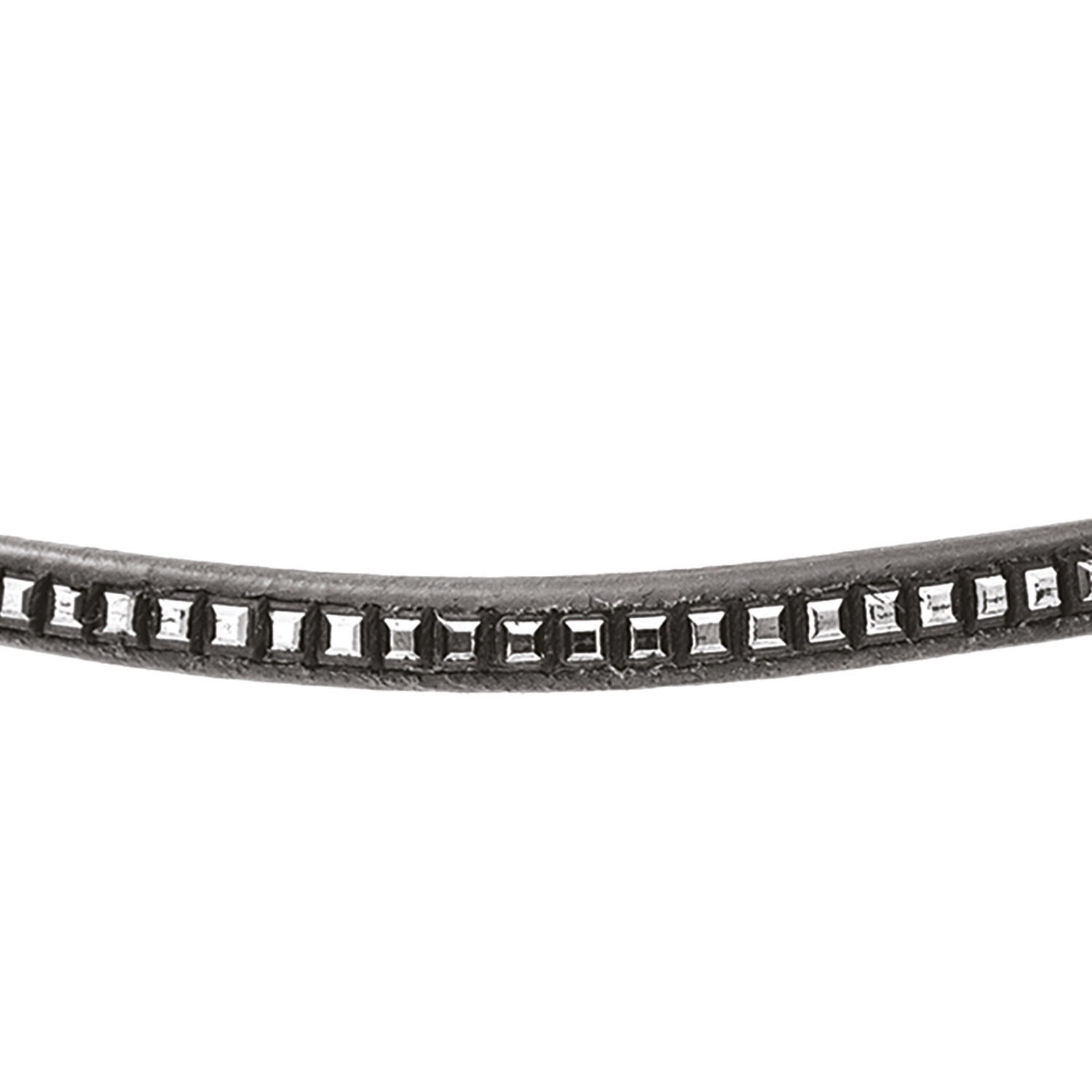 Frontal en cuir avec clincher argent 2/2