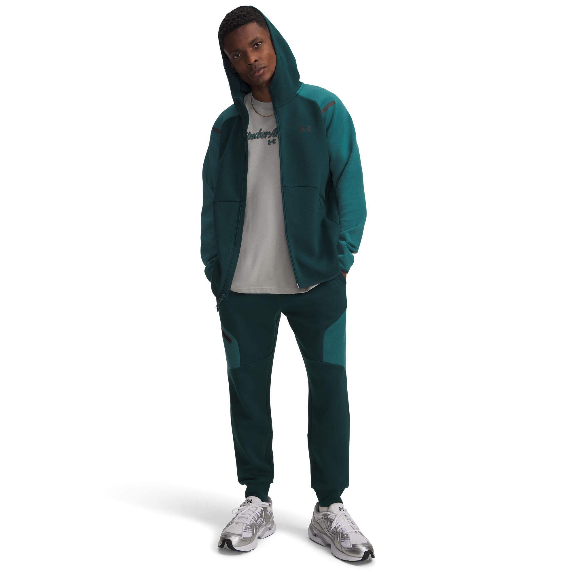 Pantalon de jogging - sport - hommes - polaire, polyester - Unstoppable - vert 3/4