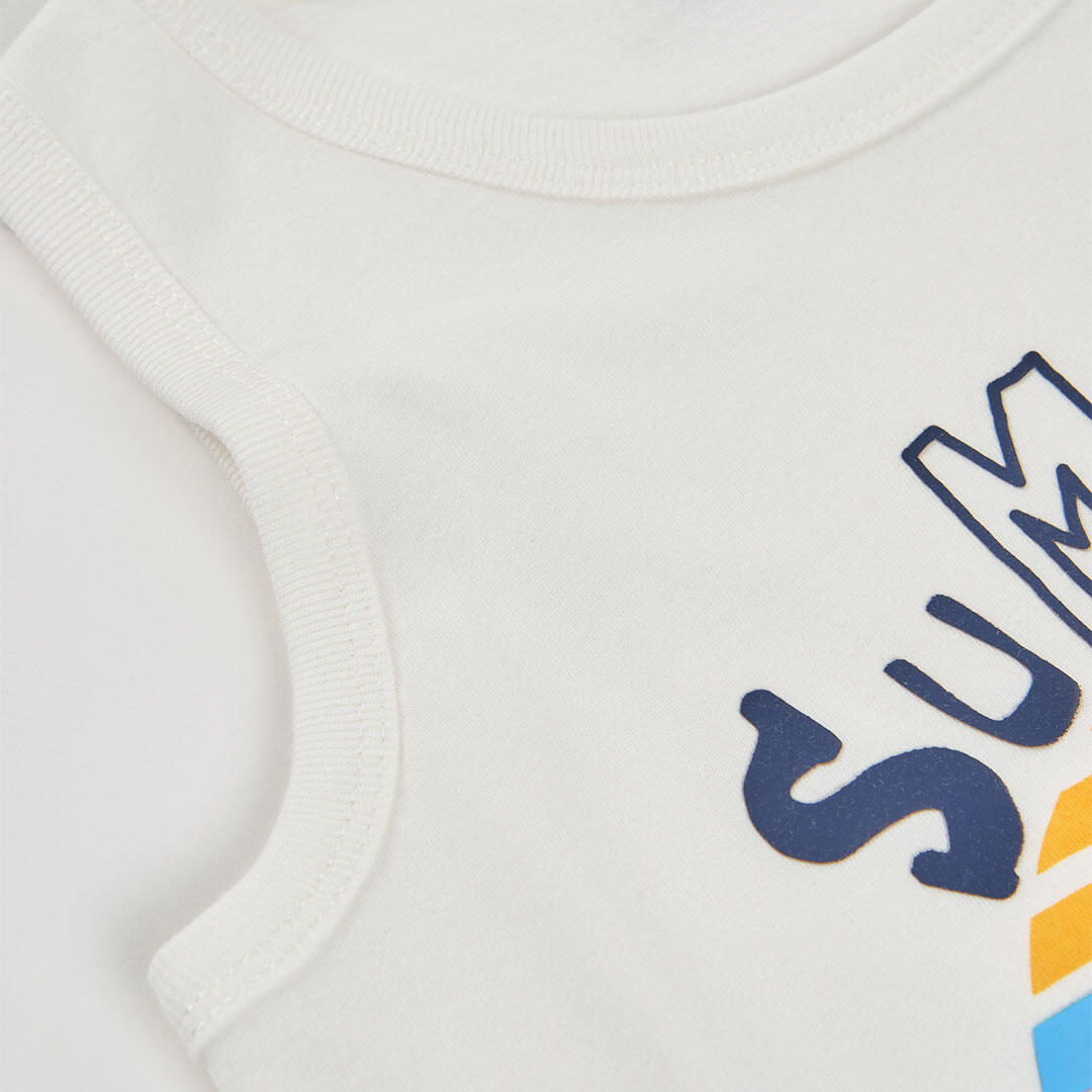 Camisetas De Tirantes de verano de gimnasia kids niño boboli blanco 3/4