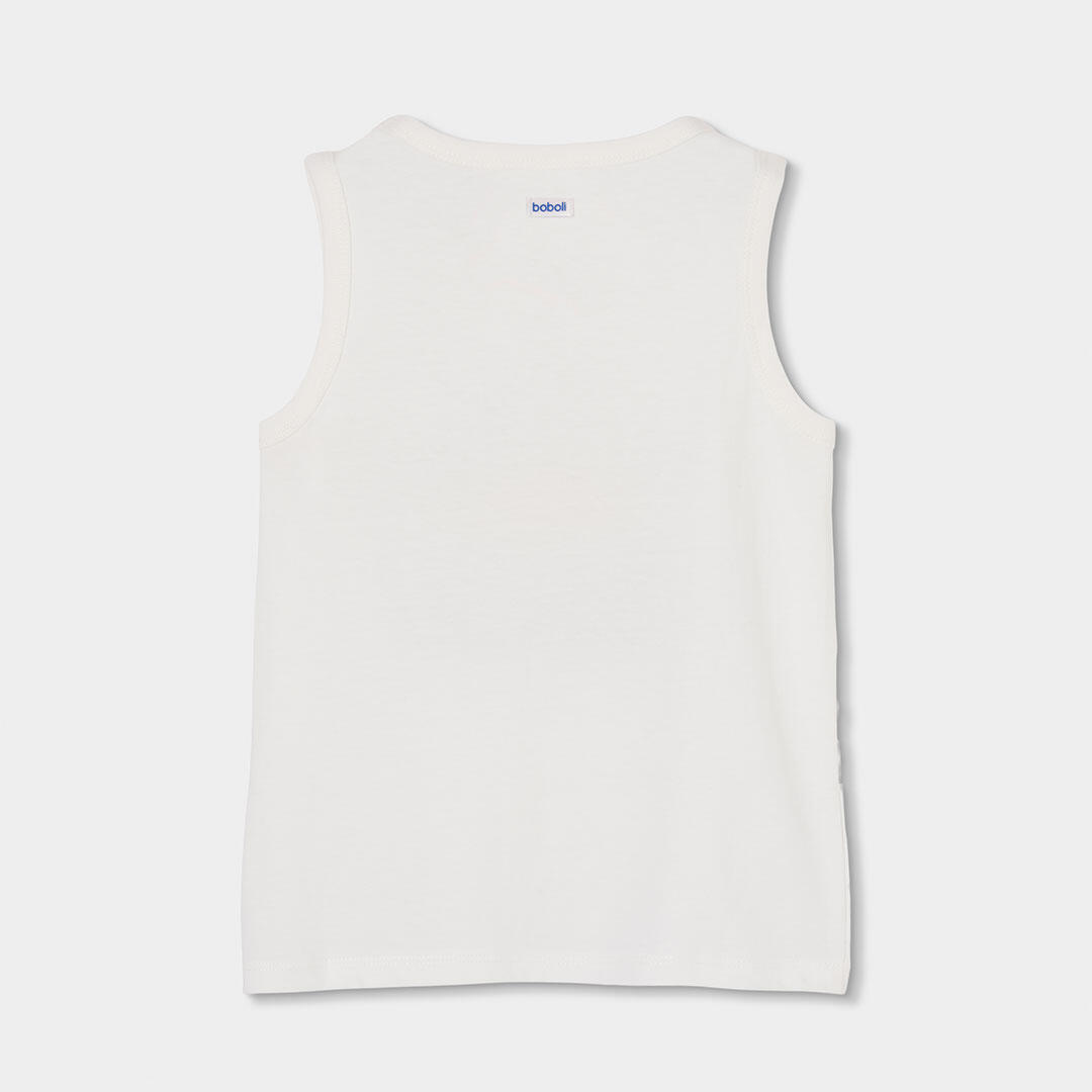 Camisetas De Tirantes de verano de gimnasia kids niño boboli blanco 2/4