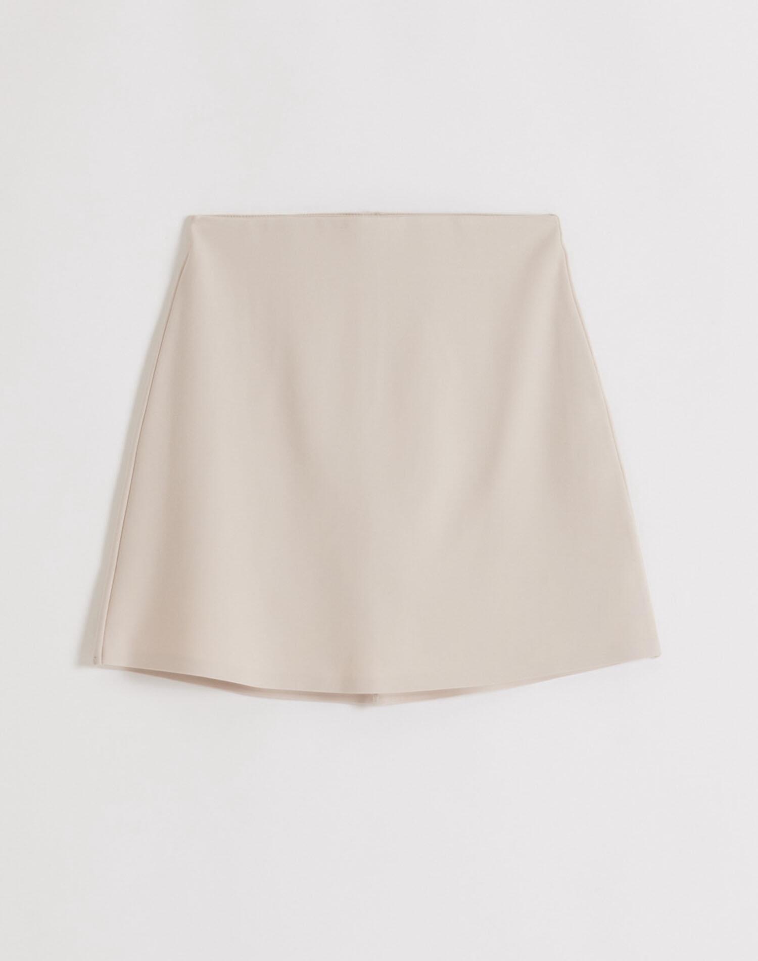 Falda pantalón Mujer Corte en A Tiro Alto Luxe Mini Beige 5/5