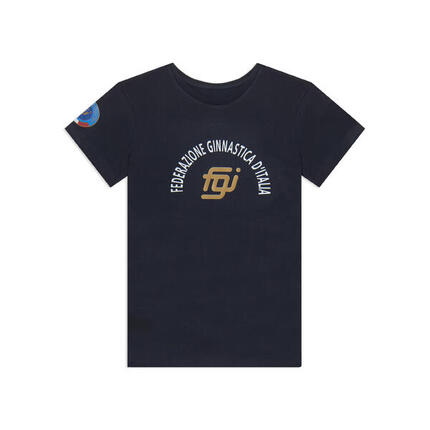 T-shirt unisexe de la Fédération italienne de gymnastique avec logo bicolore