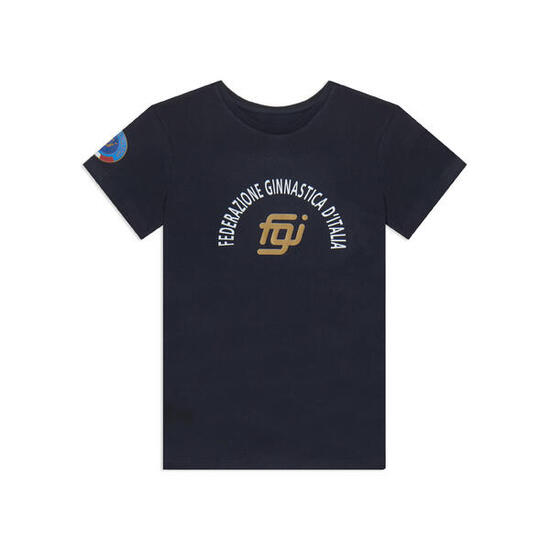T-shirt unisexe de la Fédération italienne de gymnastique avec logo bicolore