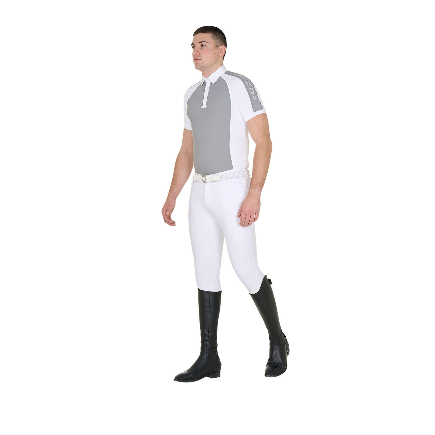 Polo de hombre de concurso entallado de cuatro botones 6/6
