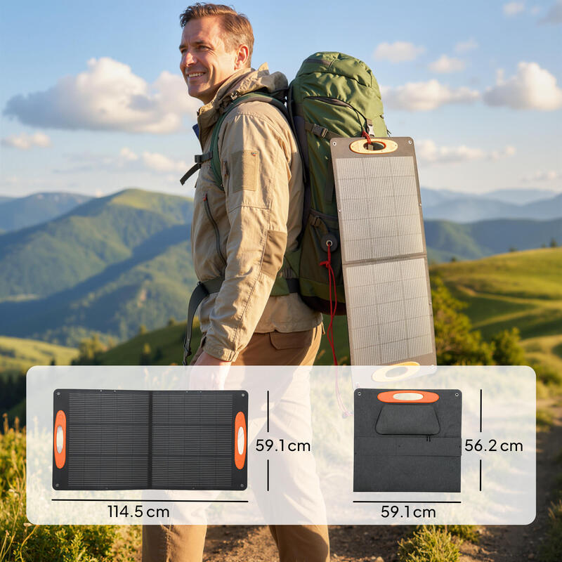 Încărcător solar pliabil HOMCOM 100W USB-A USB-C cu încărcare rapidă