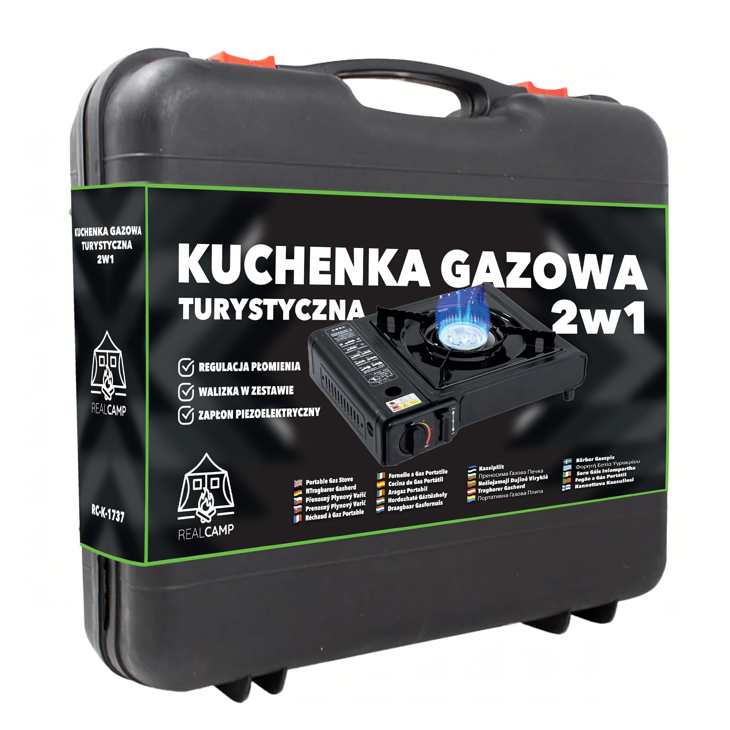 Kuchenka gazowa turystyczna 1-palnikowa w walizce Przenośna na Kartusze 2w1 3/7