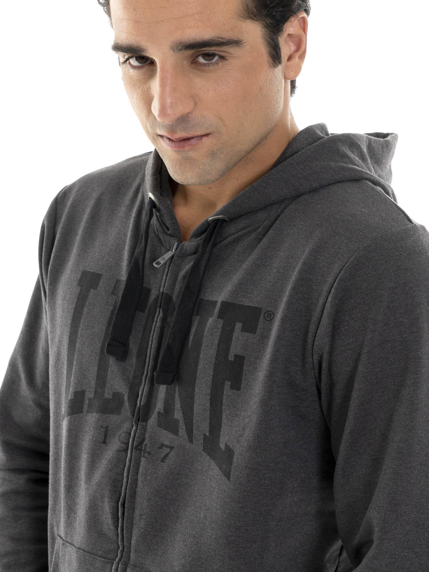 Felpa invernale da uomo con cappuccio e zip con logo grande "Basic" 3/5