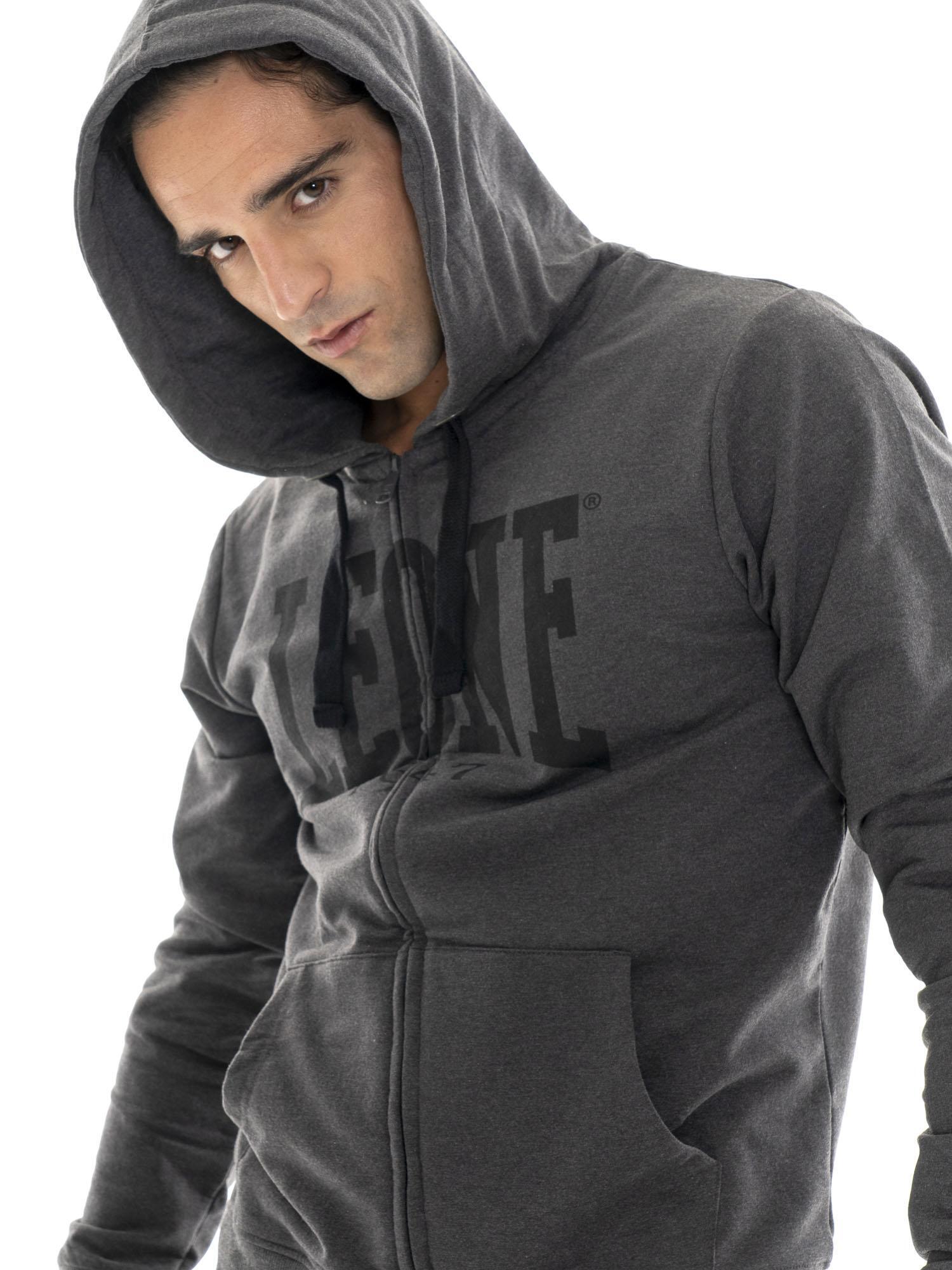Felpa invernale da uomo con cappuccio e zip con logo grande "Basic" 5/5