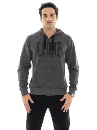 Herren-Wintersweatshirt mit Kapuze und Reißverschluss mit großem „Basic“-Logo