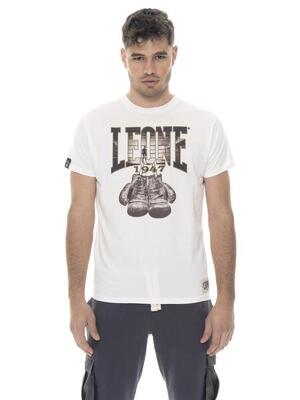 Heren t-shirt met korte mouwen van katoen met leone 1947 graphics print.