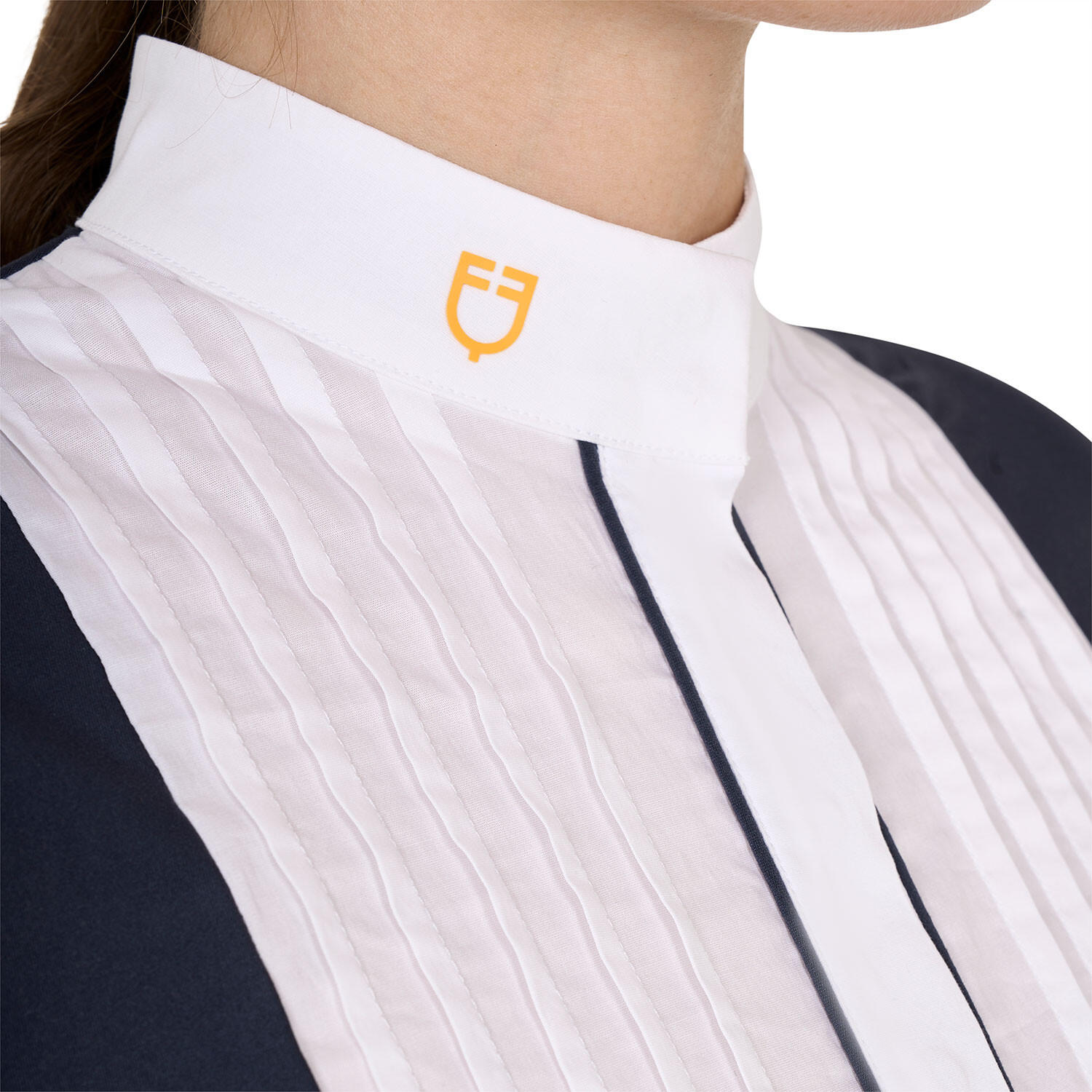 Polo femme coupe slim avec coton plissé 3/6
