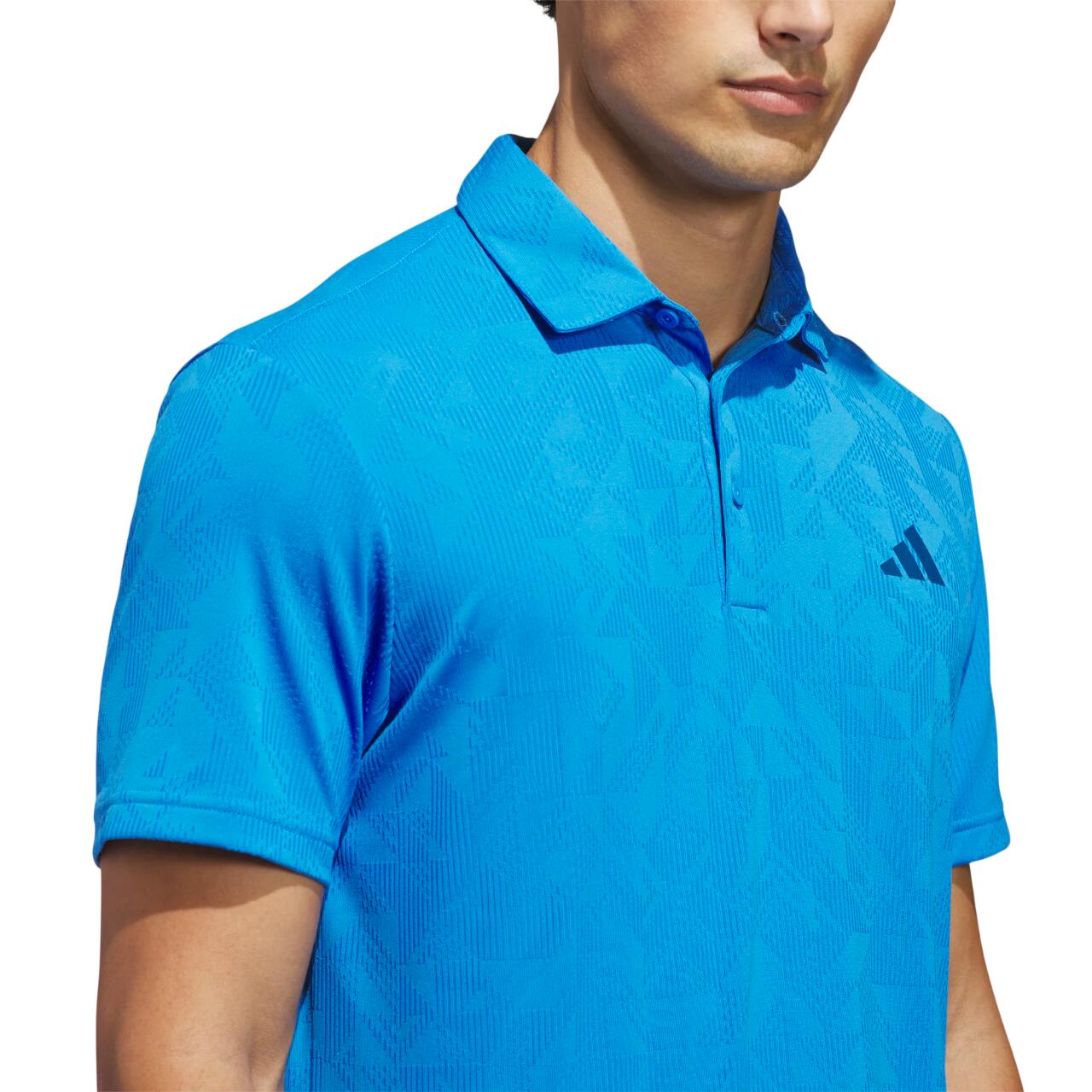 Adidas Ult365 Textured Jacquard, Polo de golf pour homme, bleu 3/4