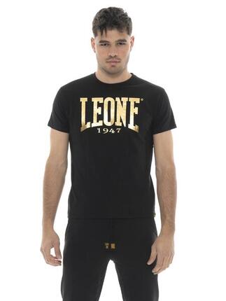 T-shirt en coton extensible à manches courtes avec grand logo Leone 1947 Gold