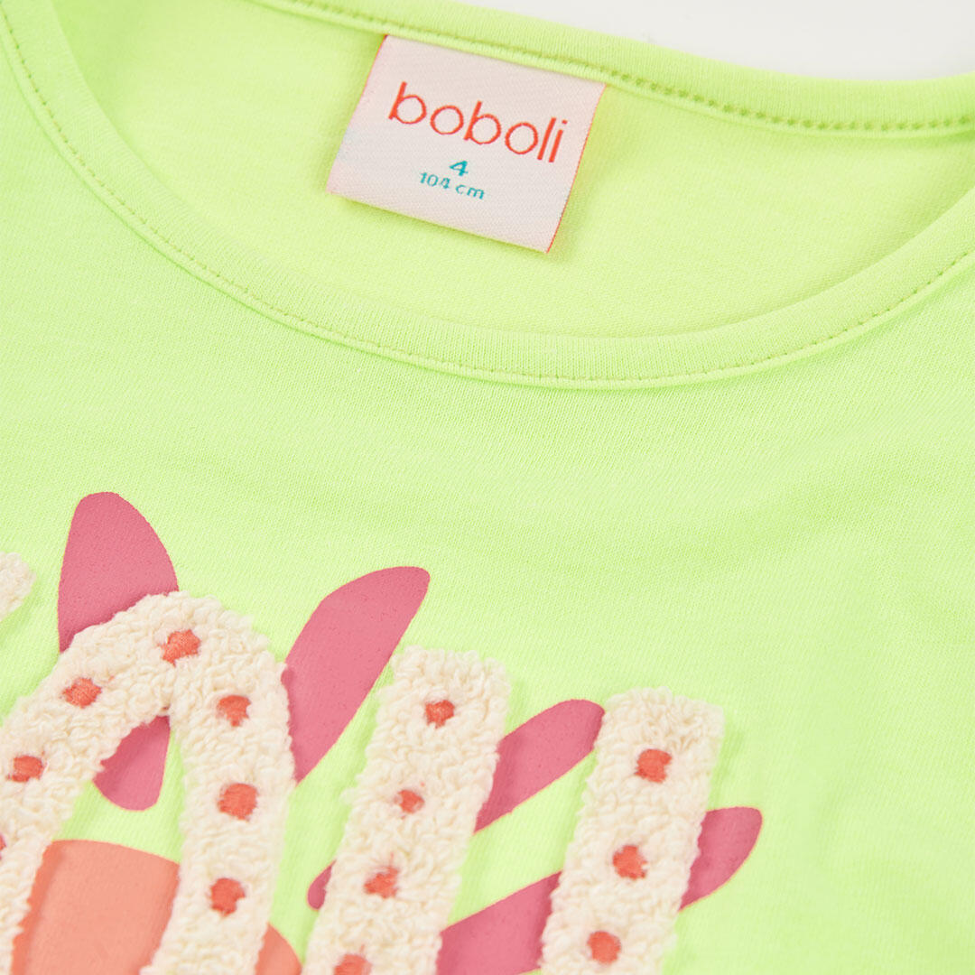Camisetas de verano de gimnasia kids niña boboli verde 3/4