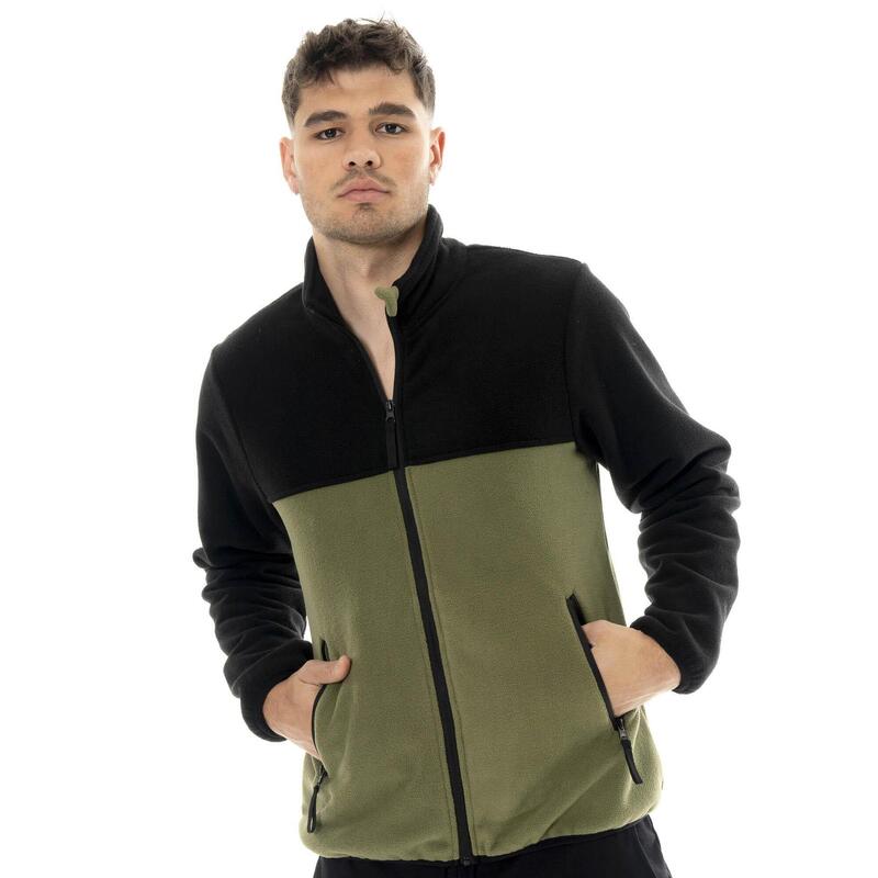 Jachetă din fleece micropolar cu guler înalt, fermoar și etichetă Leone 1947