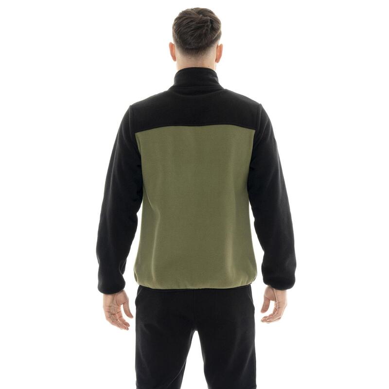 Jachetă din fleece micropolar cu guler înalt, fermoar și etichetă Leone 1947